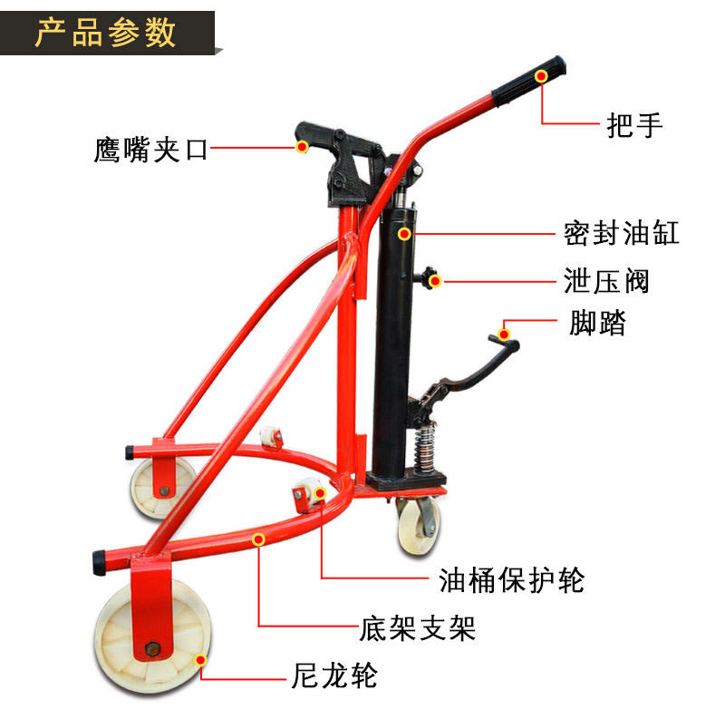 手動(dòng)油桶液壓搬運(yùn)車(chē)3